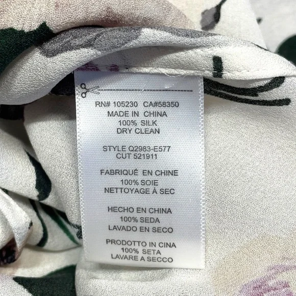 Equipment Liana Floral Print 100% Silk Blouse XS